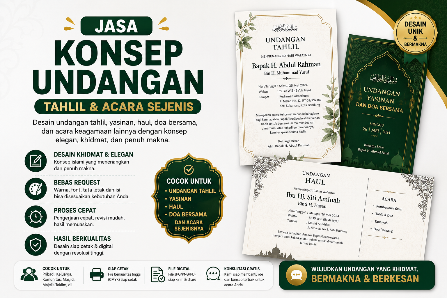 Jasa Konsep Undangan Tahlil Dan Sejenisnya